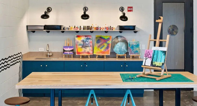 Avra West Loop in Chicago features a dedicated resident art studio, perfect for creative pursuits