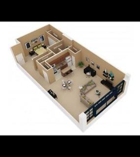 Spacious apartment layout with an open floor plan and modern interior at Cobbler Square Lofts in Chicago