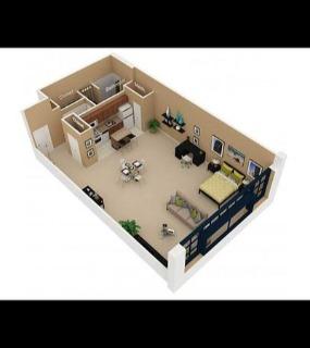 Well-designed apartment floor plan showcasing spacious living at Cobbler Square Lofts in Chicago