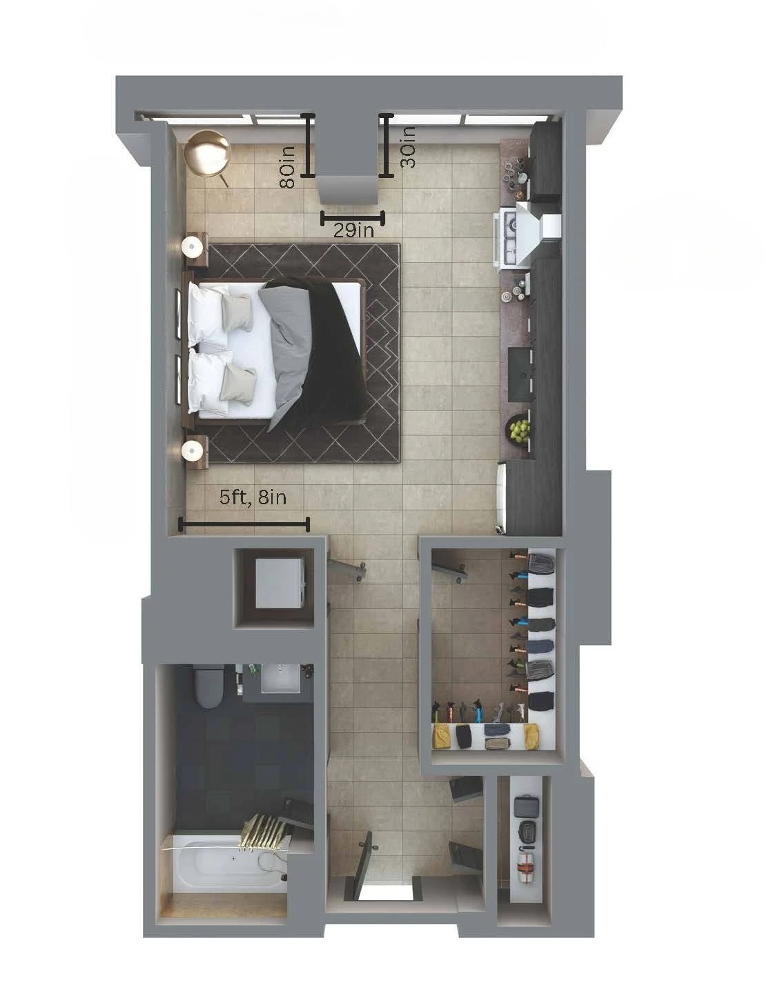 Unit W1109 floor plan