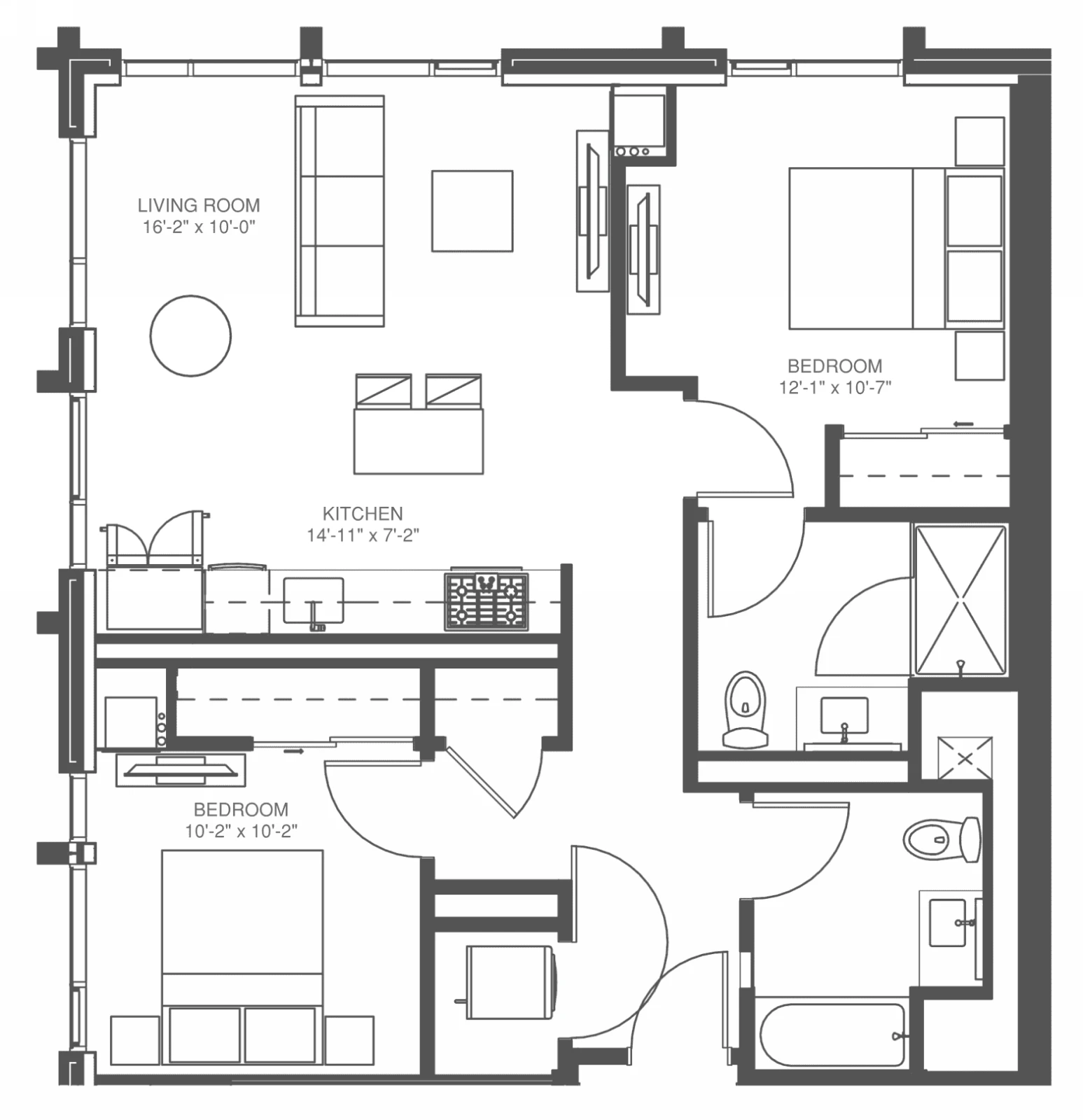Unit 1606S floor plan