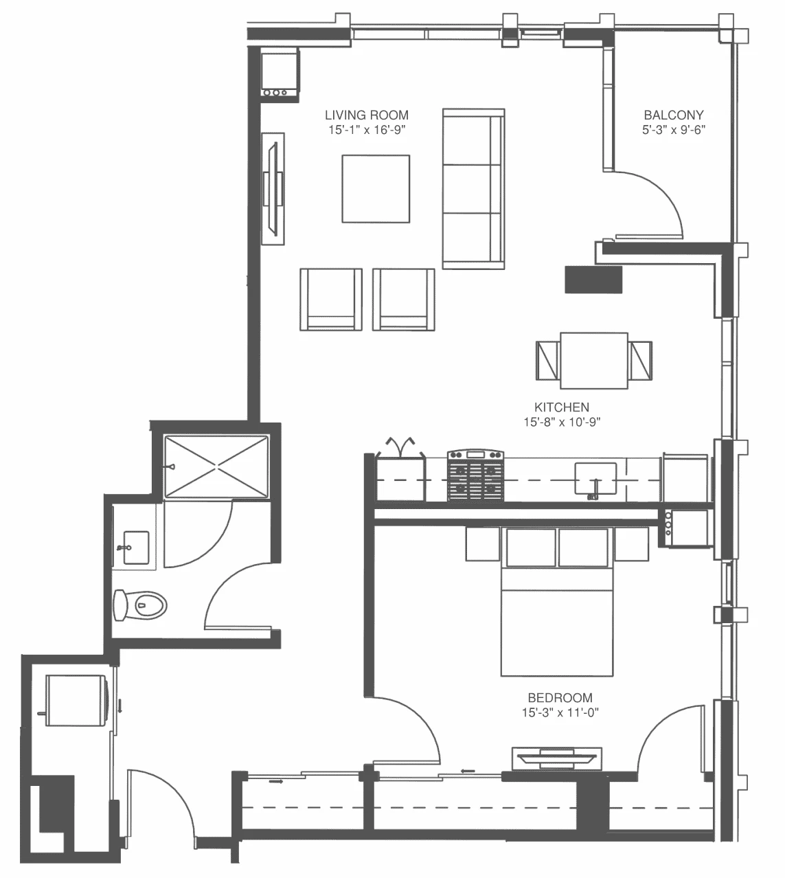 Unit 1714S floor plan