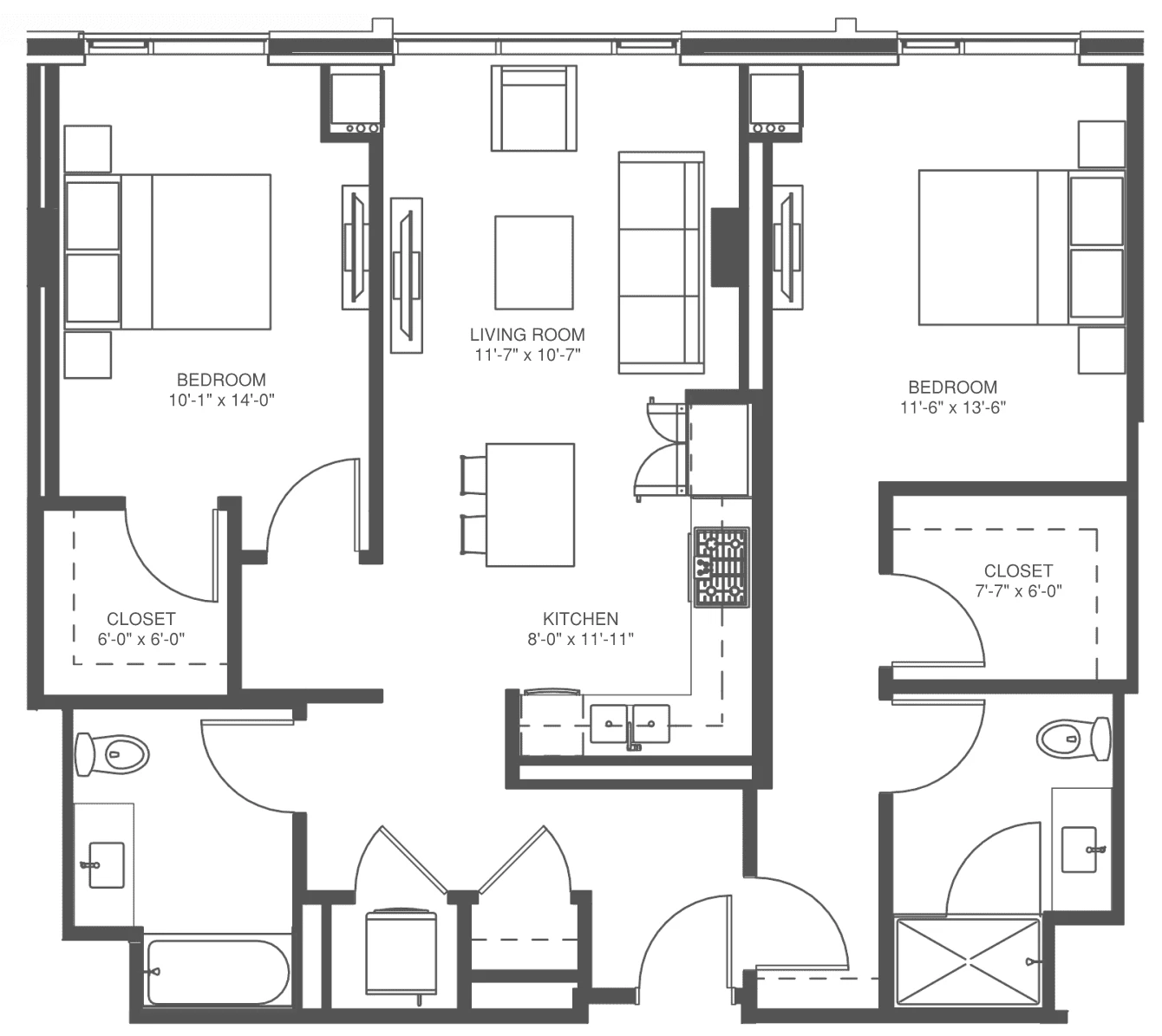 Unit 1514N floor plan