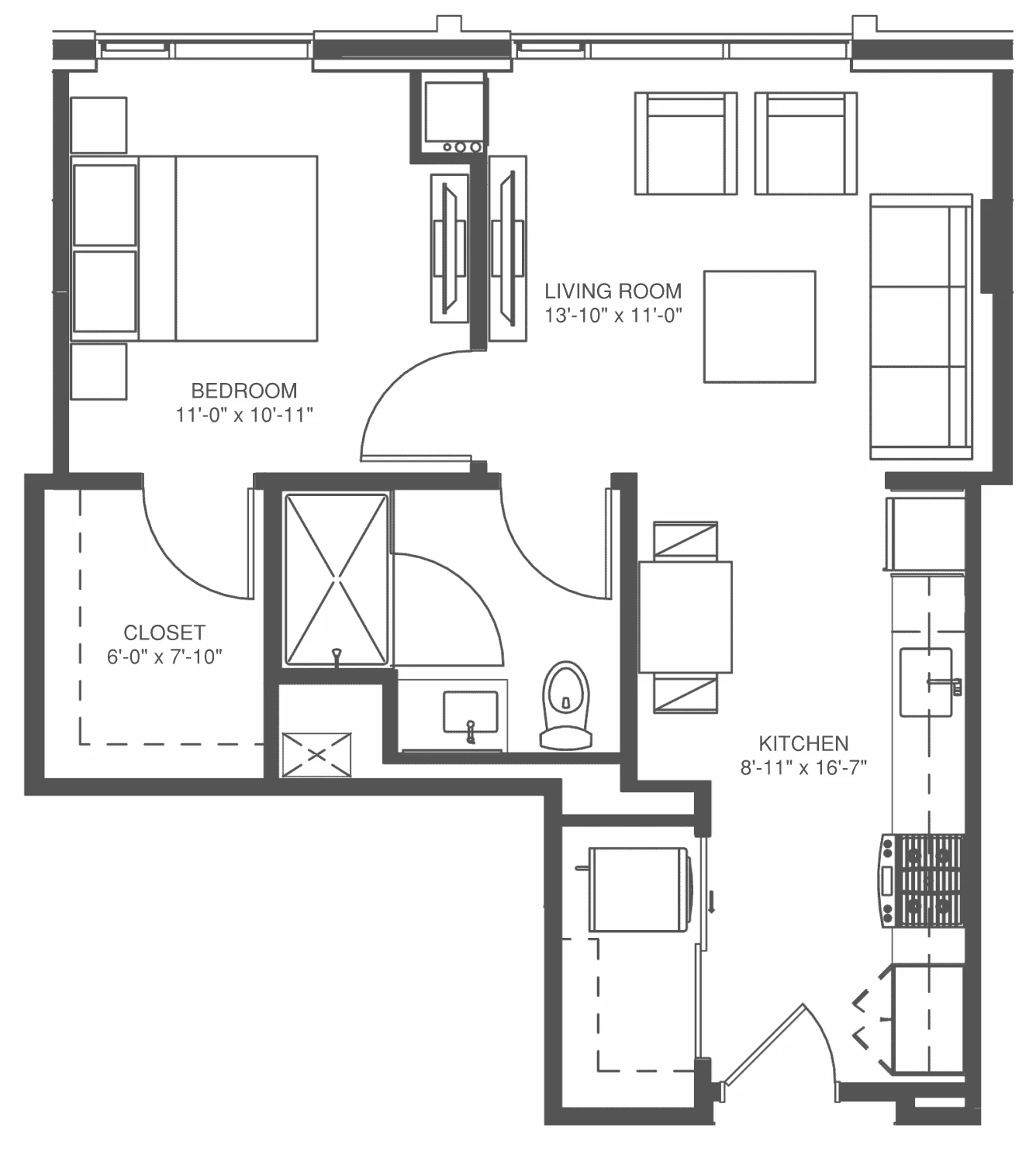 Unit 1109S floor plan