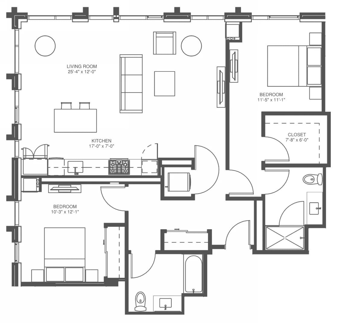 Unit 615N floor plan