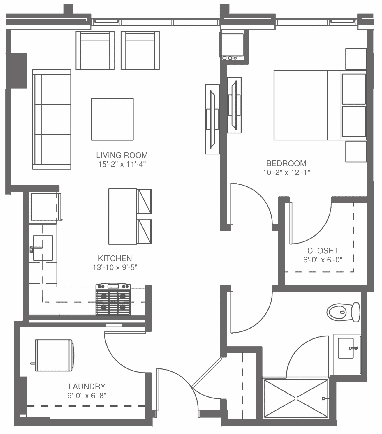 Unit 1303N floor plan