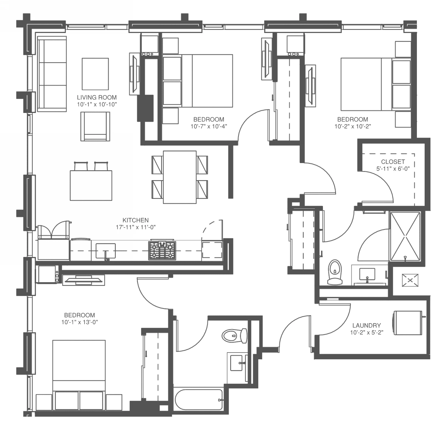 Unit 607S floor plan