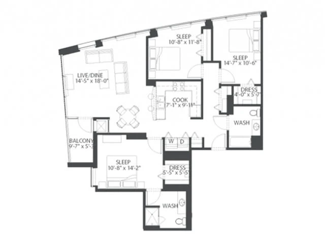 Unit 1911 floor plan