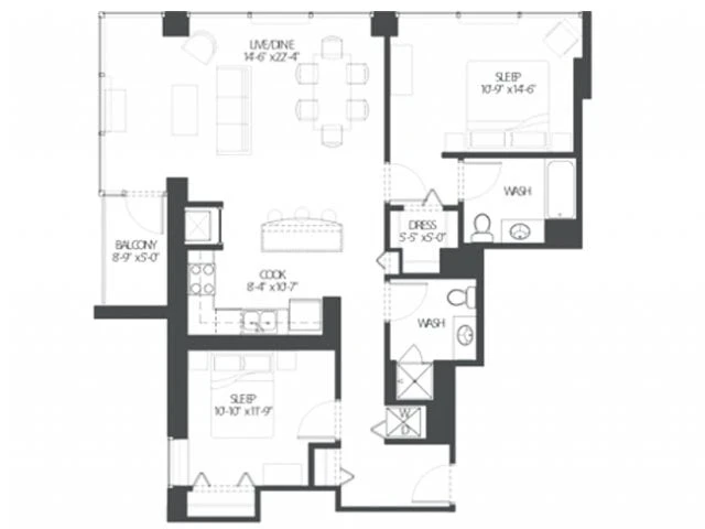 Unit 1501 floor plan