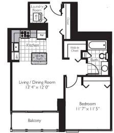 Unit S-1708 floor plan