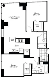 Unit T-1801 floor plan
