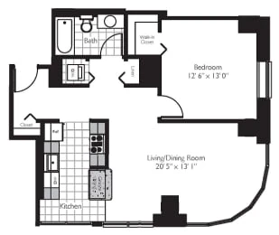 Unit S-1302 floor plan