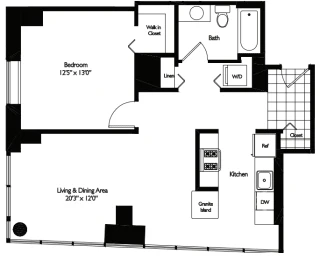 Unit T-1702 floor plan