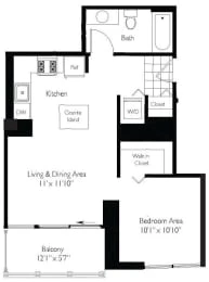 Unit T-1710 floor plan