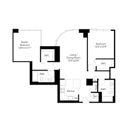 Unit S-1511 floor plan