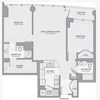 Unit 00-1607 floor plan