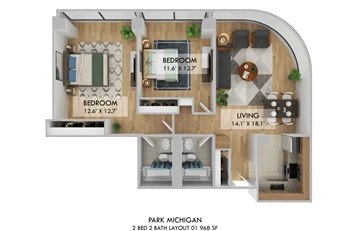 Unit 16011212 S Michigan Ave 1601 Chicago IL 60605 floor plan