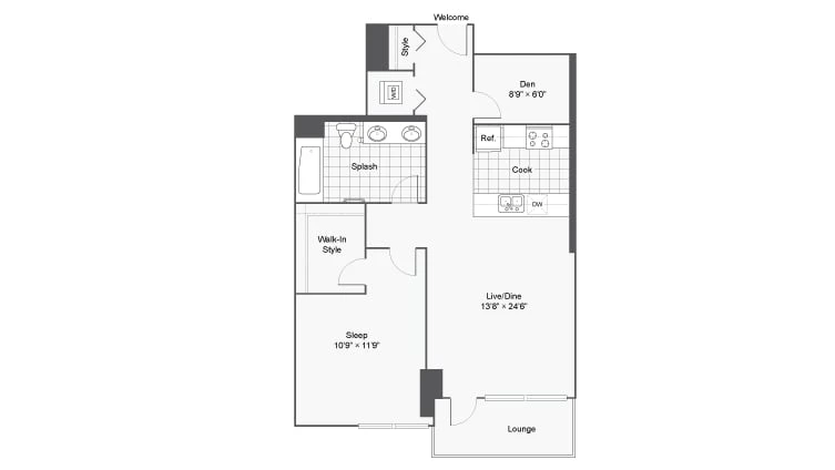 Unit 2104T floor plan