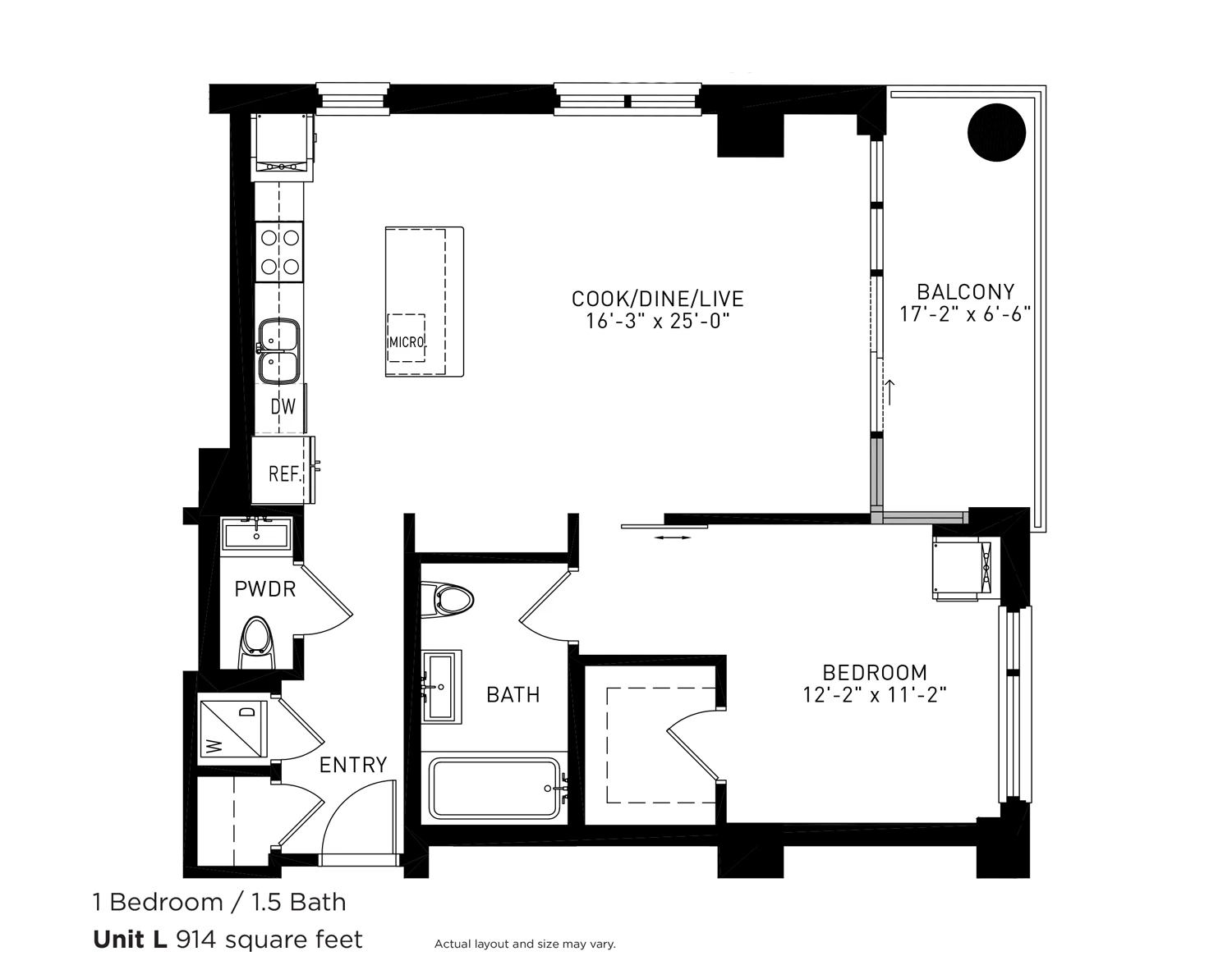 Unit W328 floor plan