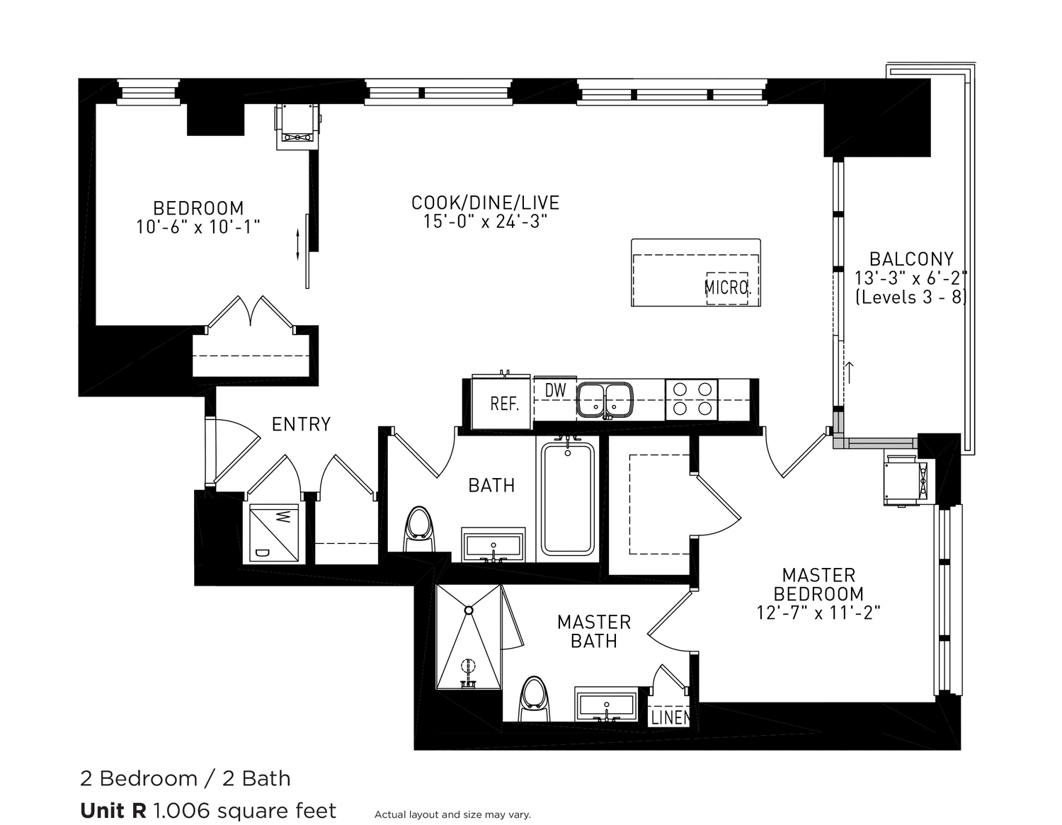 Unit W401 floor plan