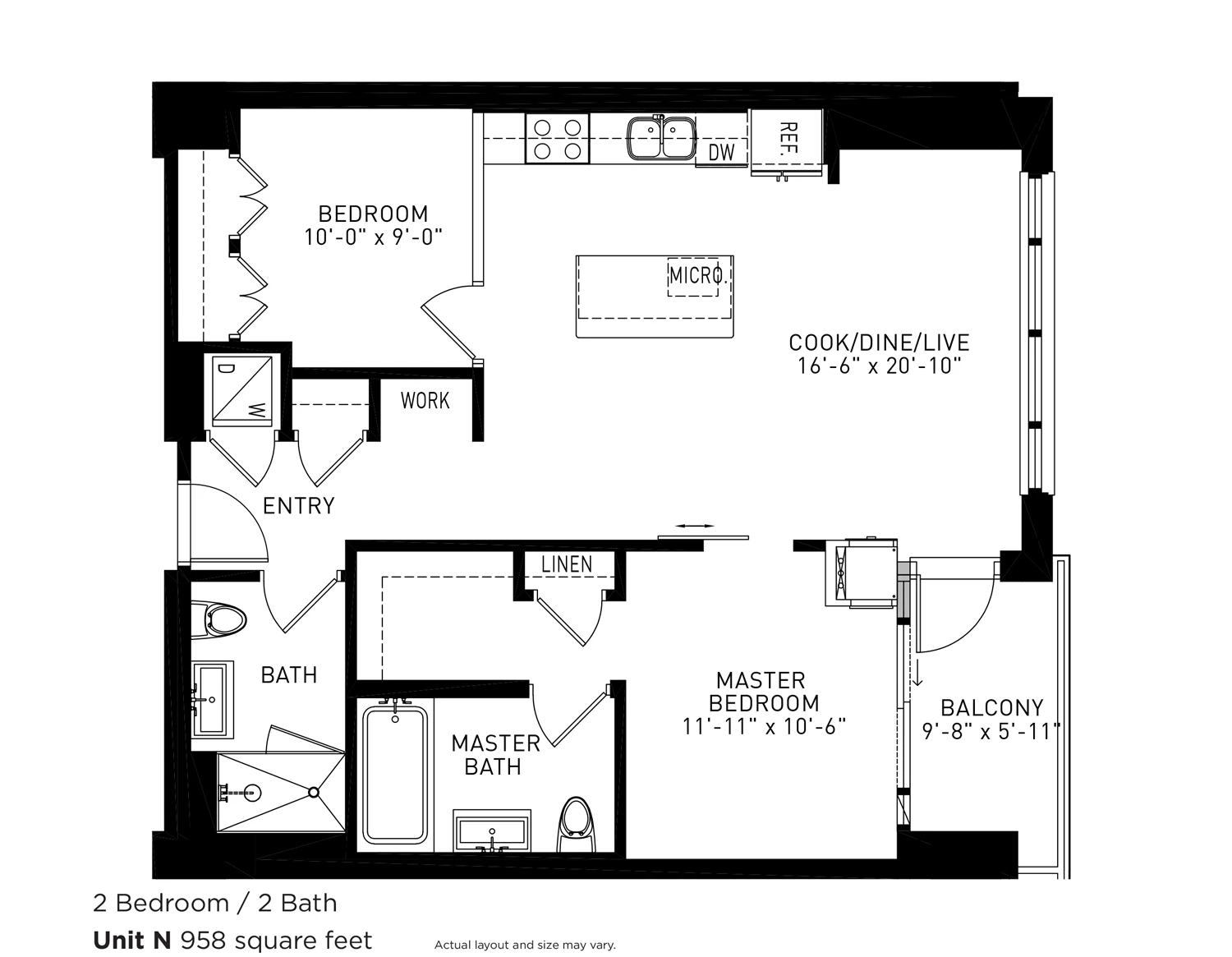 Unit E623 floor plan