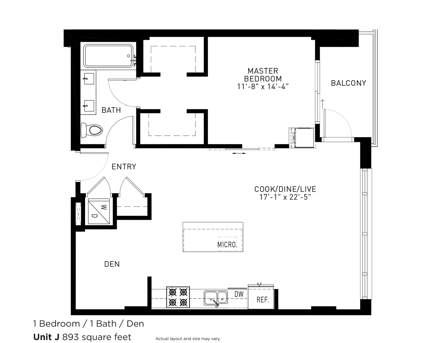 Unit E709 floor plan