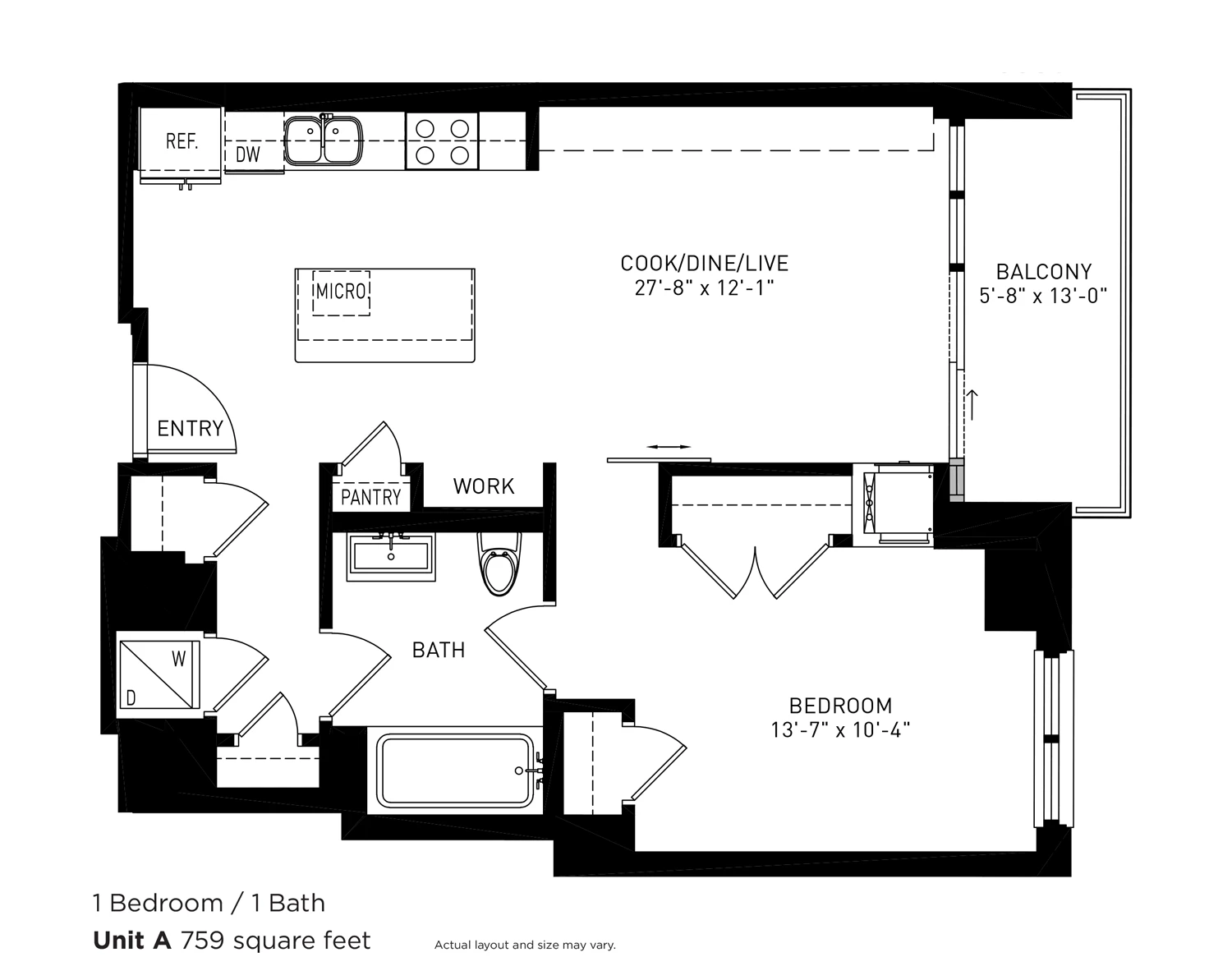 Unit W427 floor plan