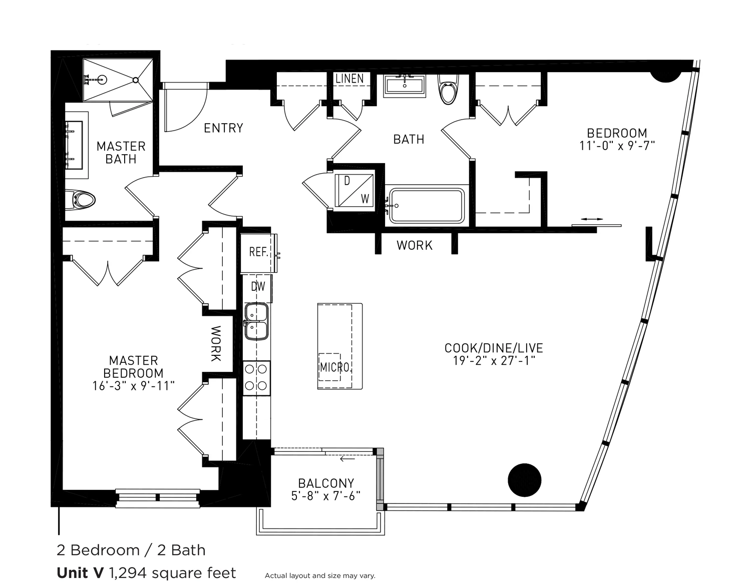 Unit W326 floor plan