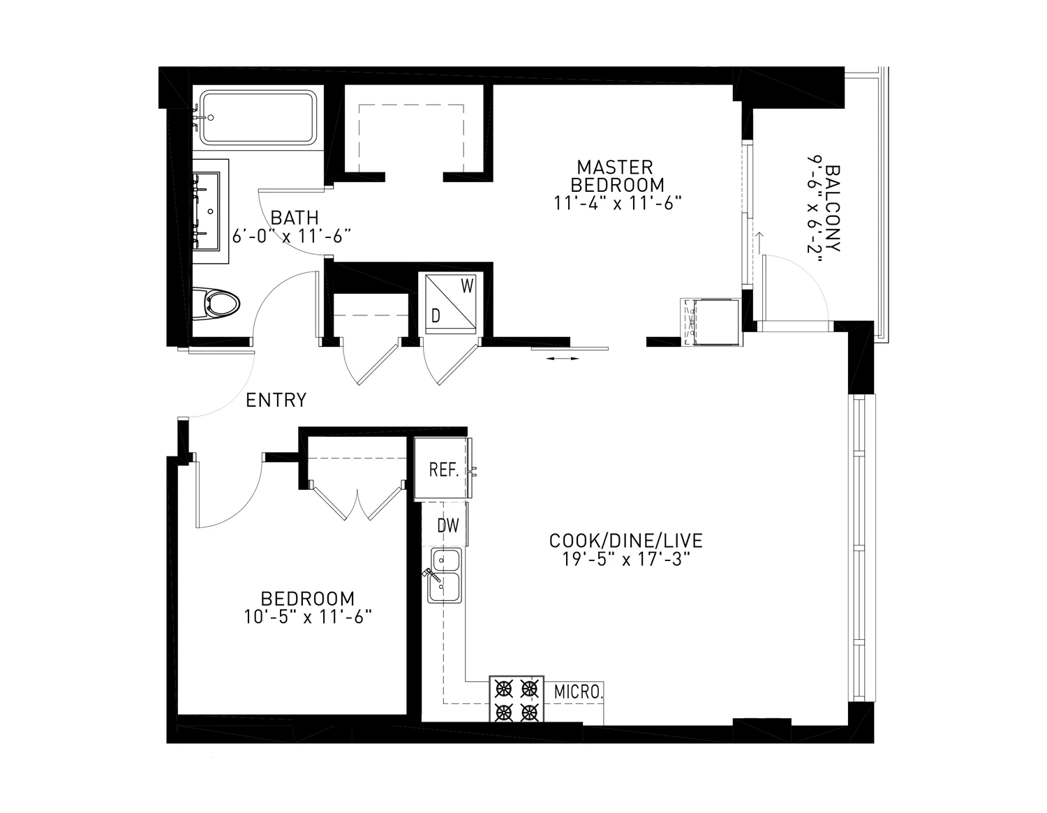 Unit E307 floor plan