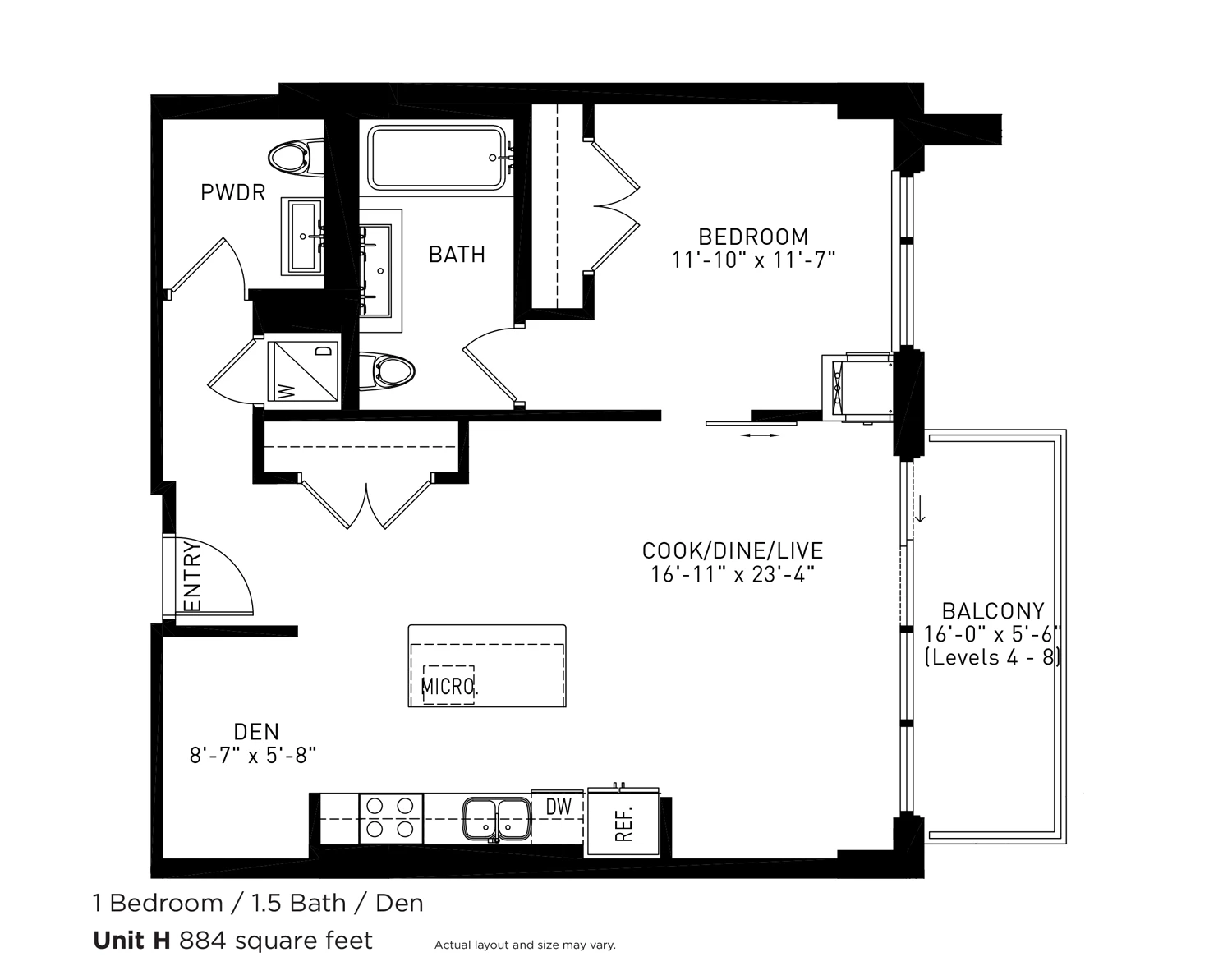 Unit W810 floor plan