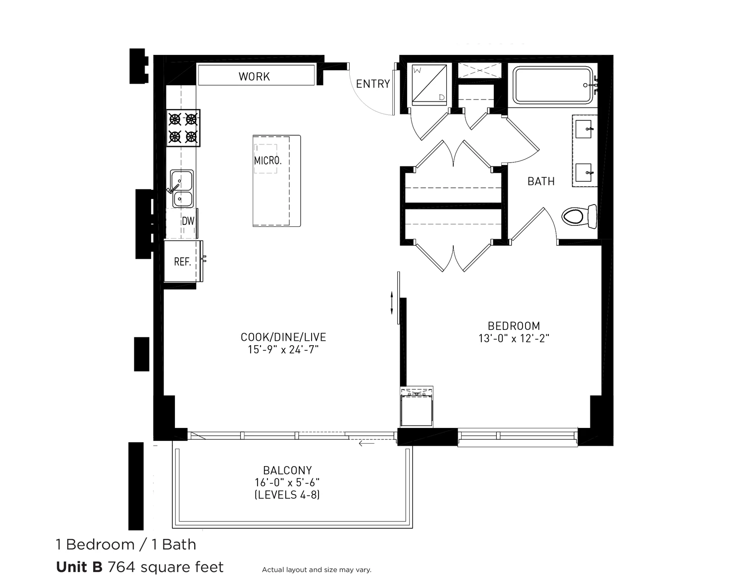 Unit W618 floor plan