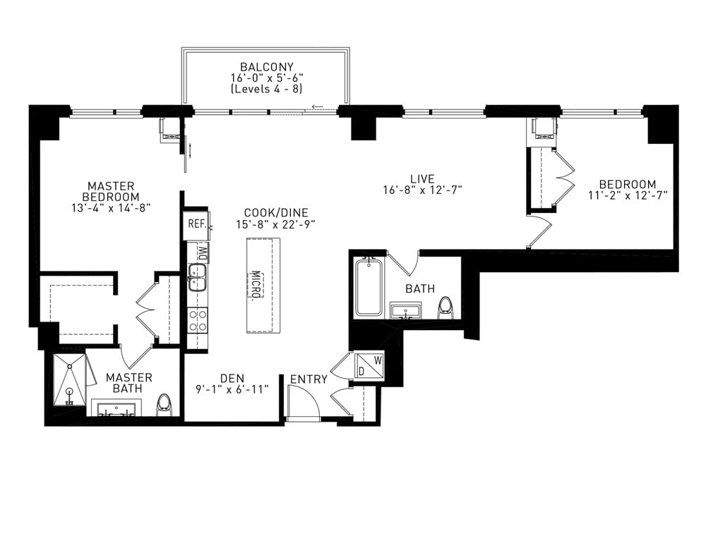 Unit E712 floor plan