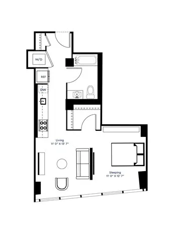 Unit 207-1010 floor plan