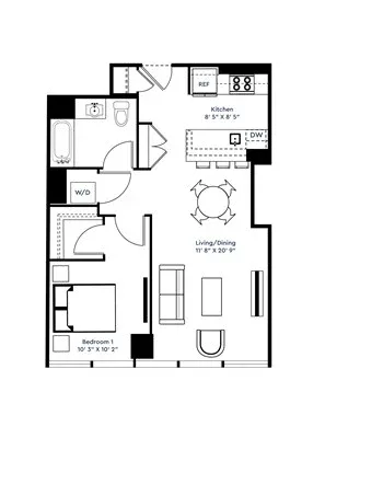 Unit 221-605 floor plan