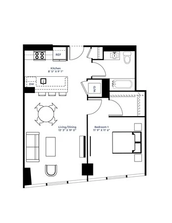 Unit 207-406 floor plan