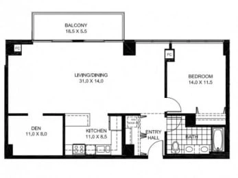 Unit 909 floor plan
