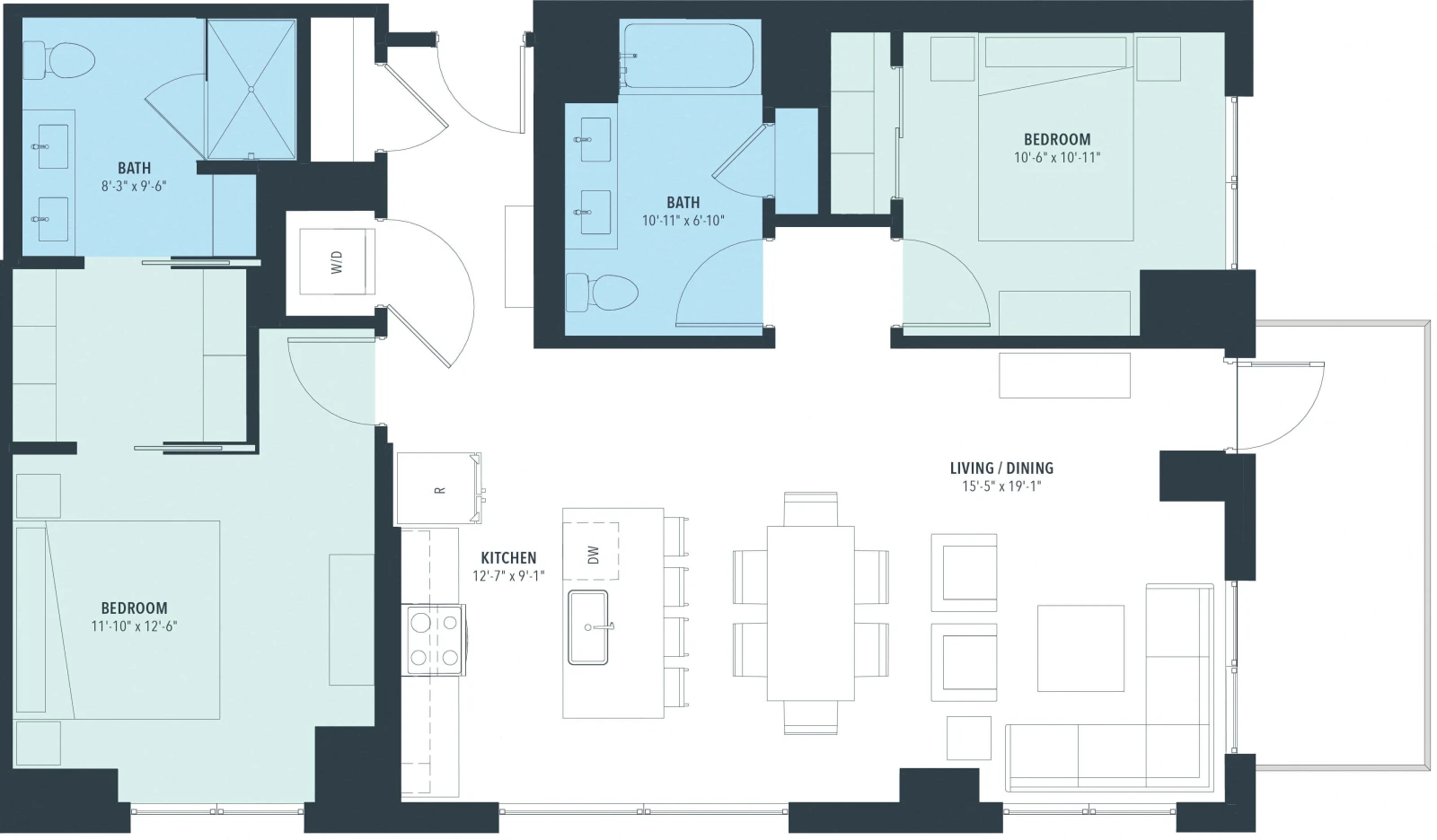 Unit 1020 floor plan