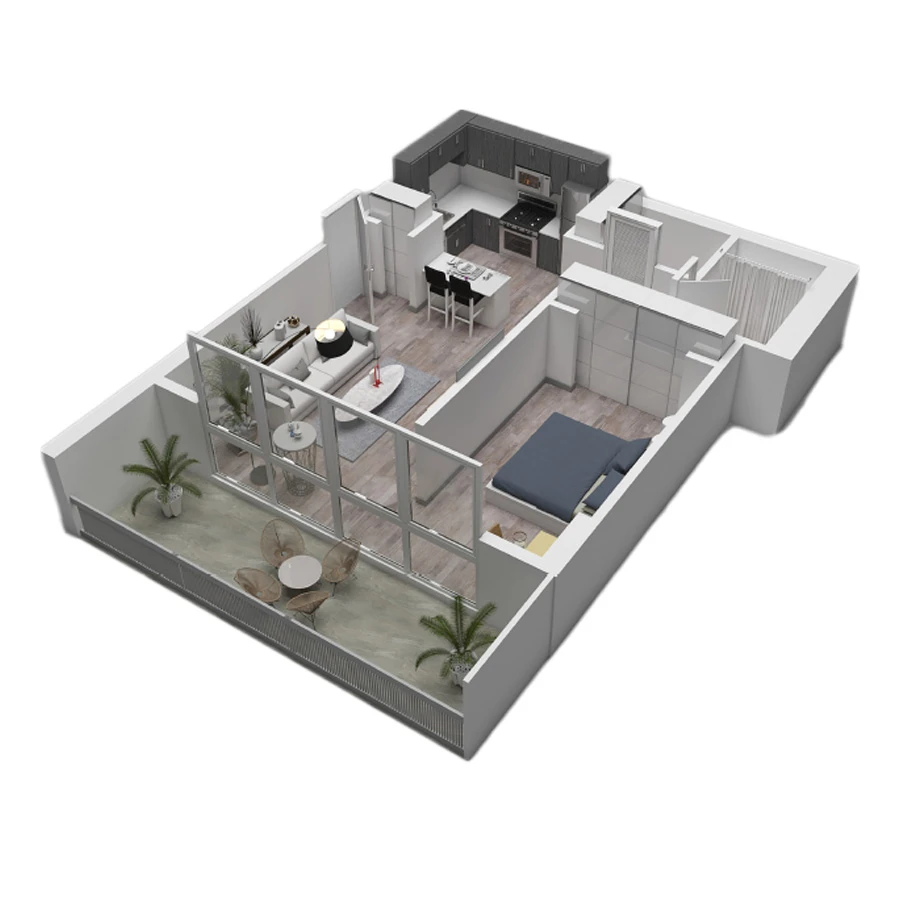 Unit 12K floor plan