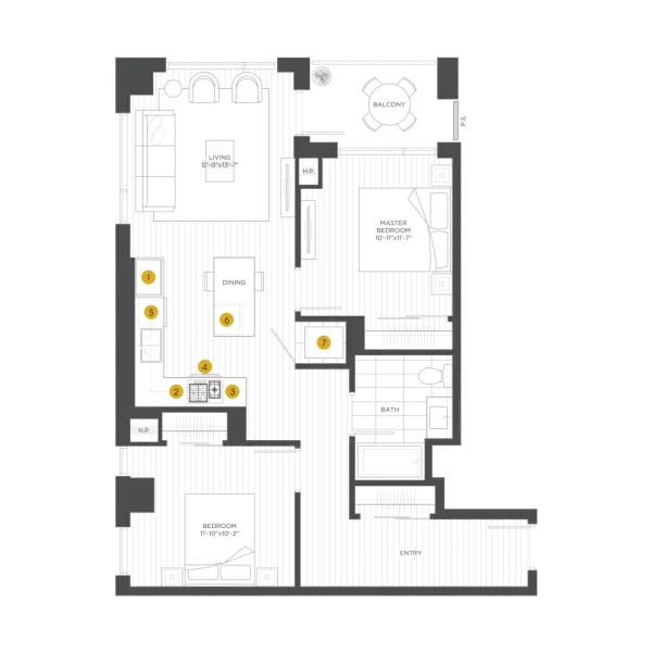 Unit 0622 floor plan