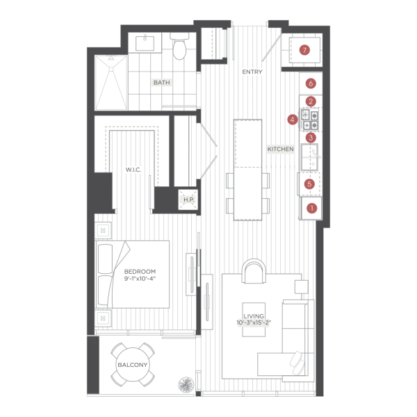 Unit 0806 floor plan