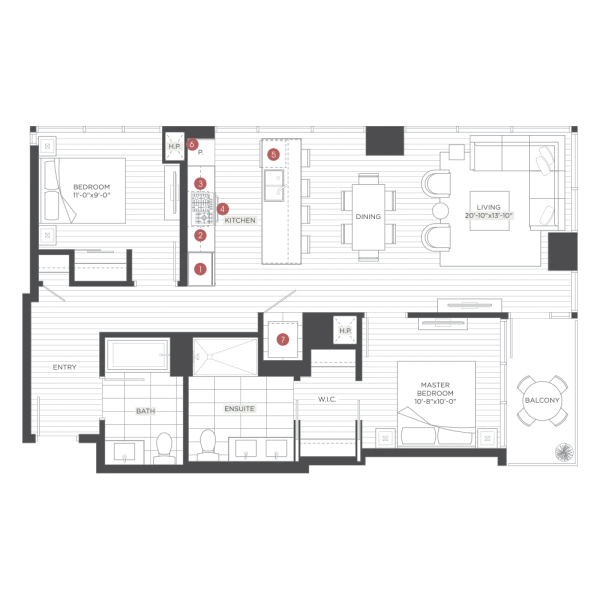 Unit 0701 floor plan