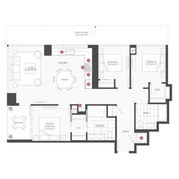 Unit 1311 floor plan