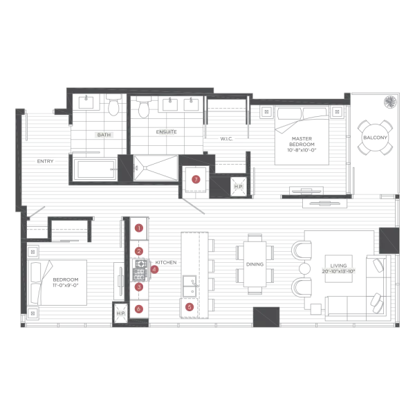 Unit 1305 floor plan
