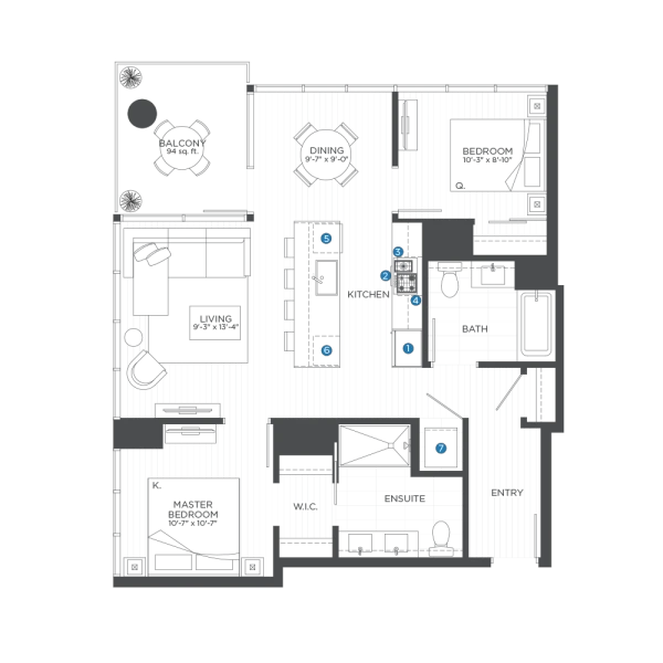 Unit 0801 floor plan
