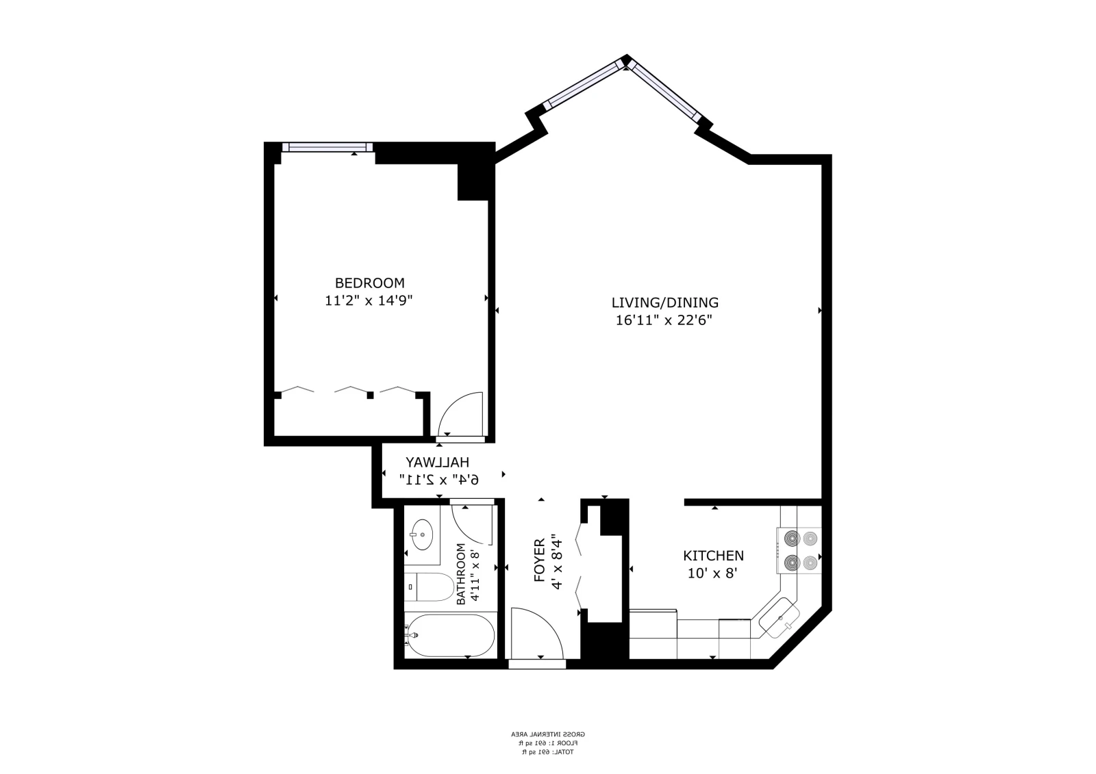 Unit 12F floor plan