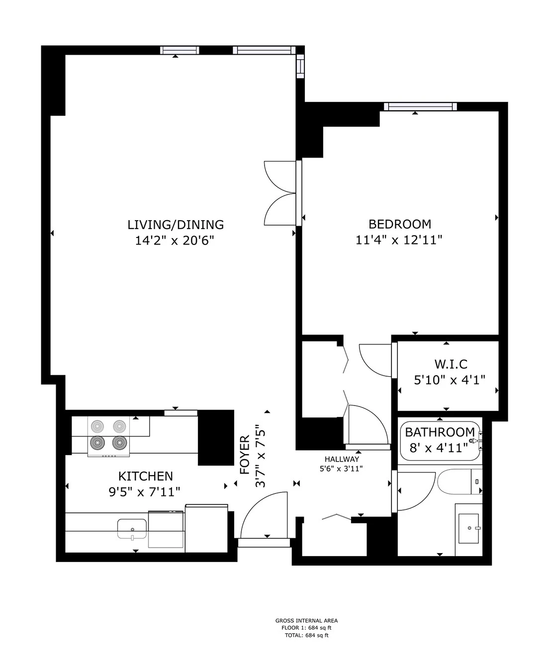 Unit 1907 floor plan