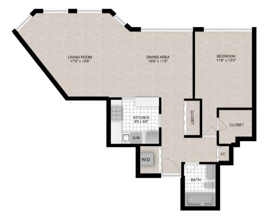 Unit 1601 floor plan