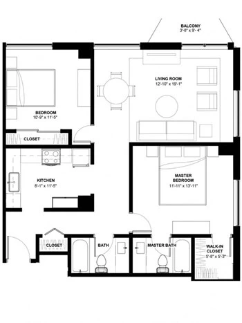 Unit 1414 floor plan