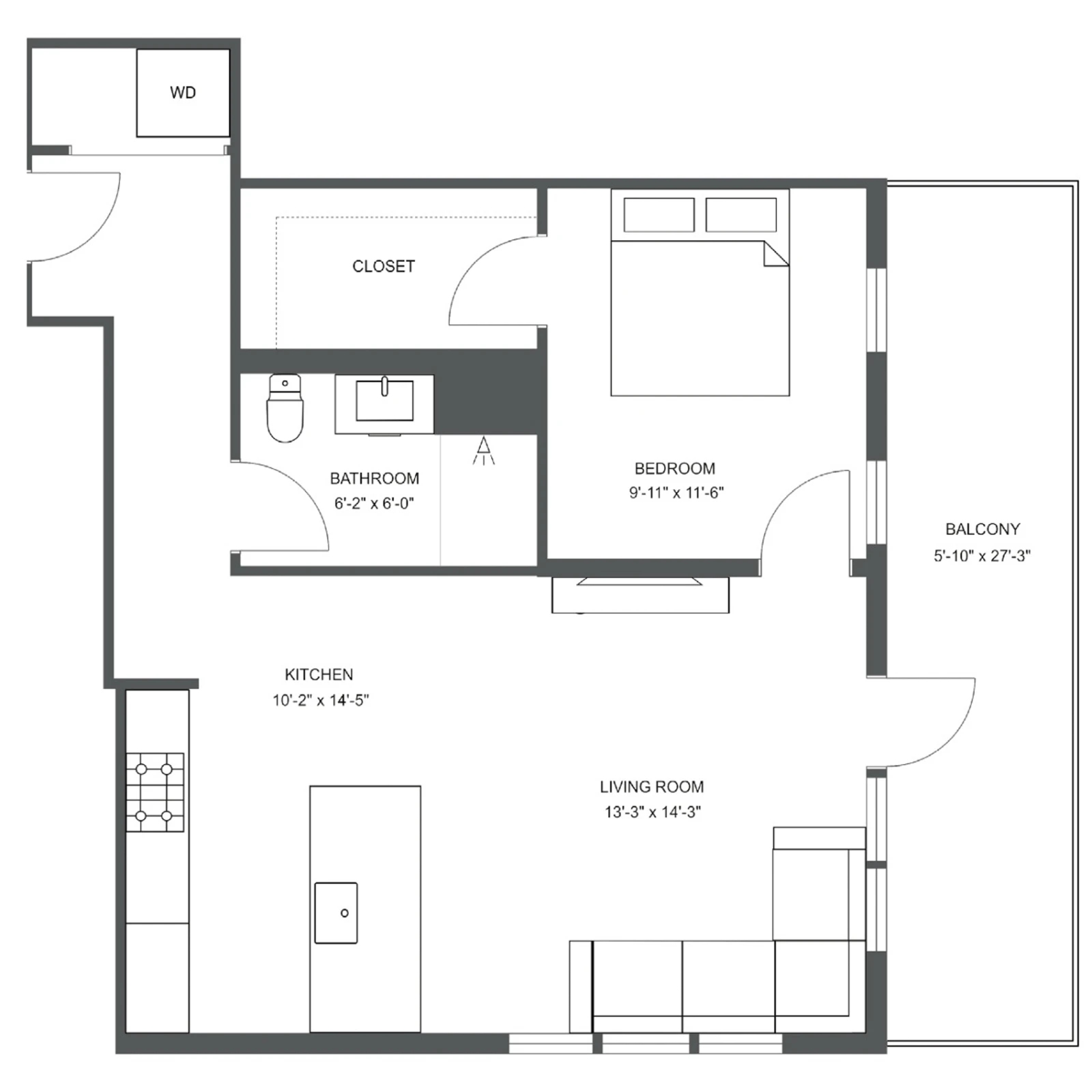 Unit H-517 floor plan