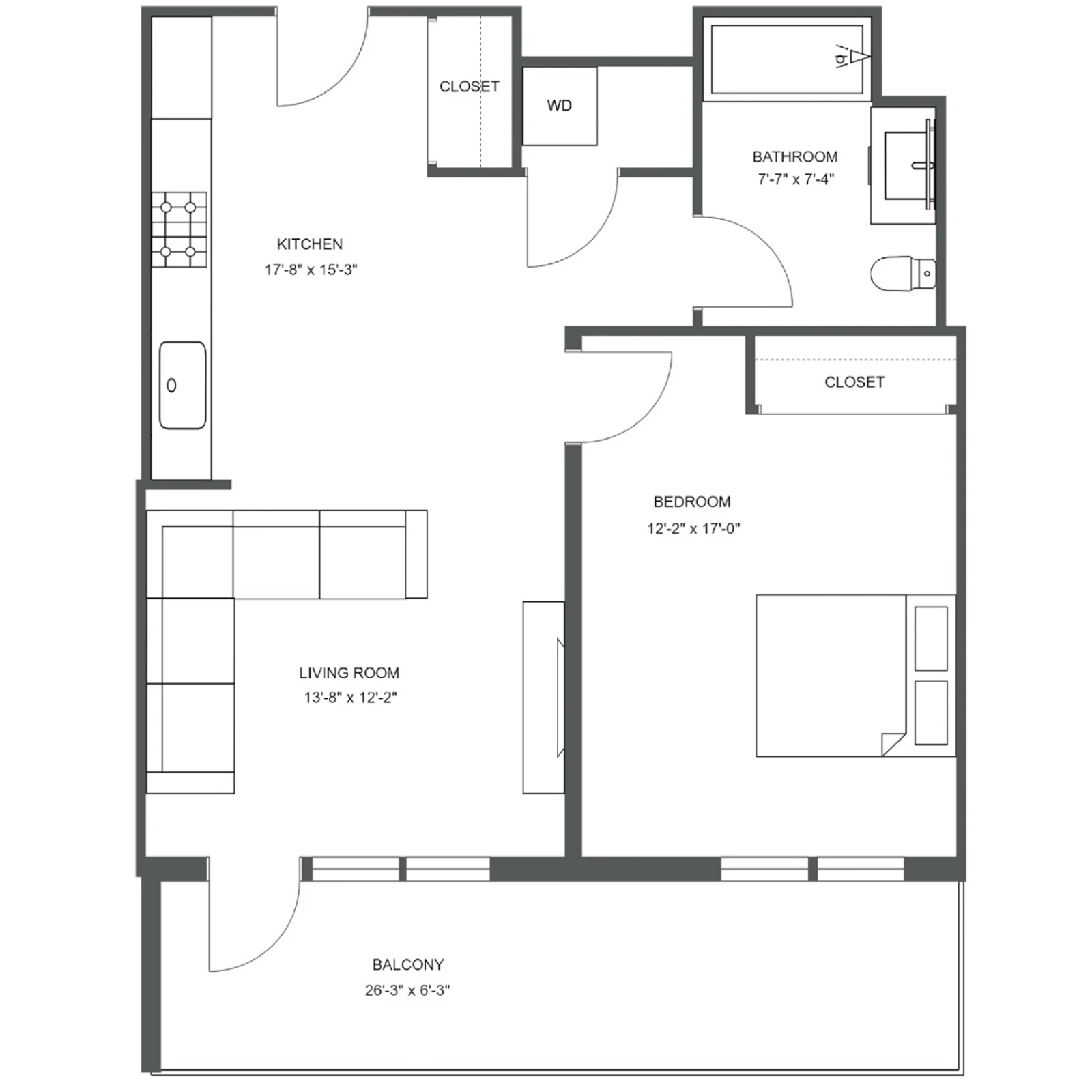 Unit H-601 floor plan